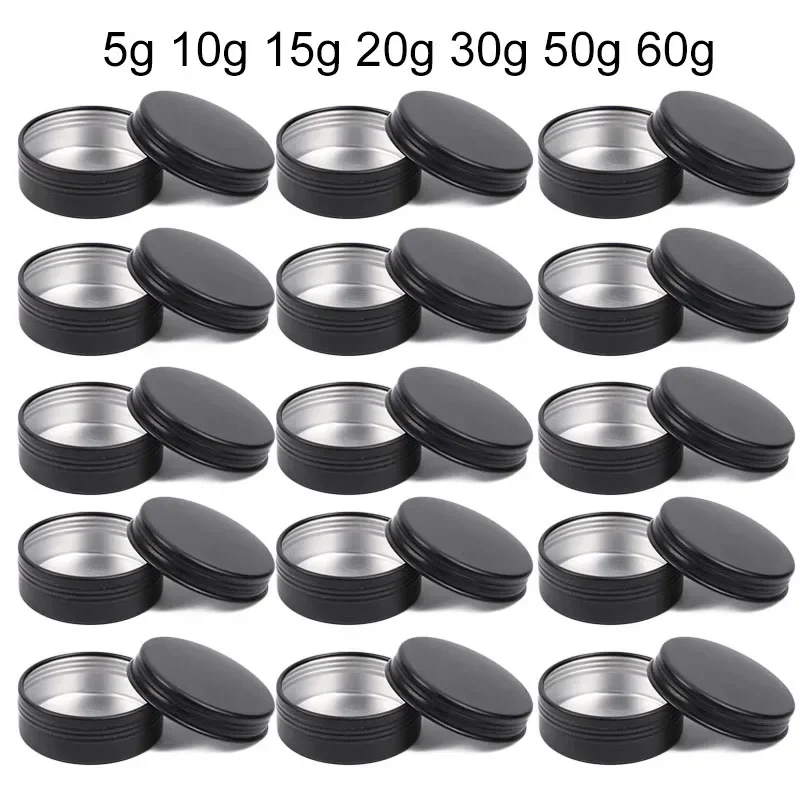 Black Tin Candle - 50 sztuk czarnych pustych słoików na