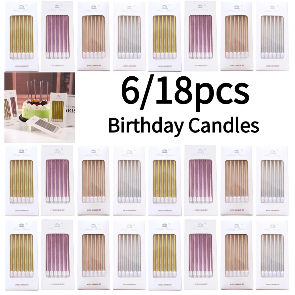 Candle Supplies Usa - 6/18 szt. Metalowe Złote Srebrne Świeczki